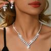 Trendy and Personalized Design, Oval Shaped Super Sparkling Naked Diamond, Elegant and Simple Necklace, Earrings, Bracelet, Ring