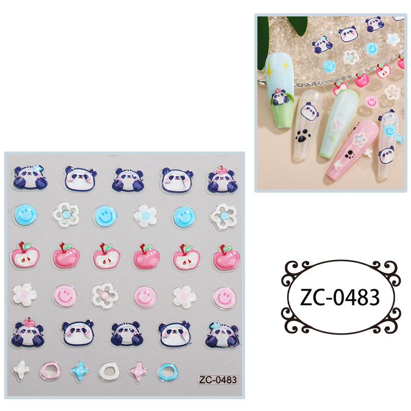 Nya japanska nagelklistermärken 5D tredimensionella mjukt lim präglade ljuslyxiga nagelklistermärken