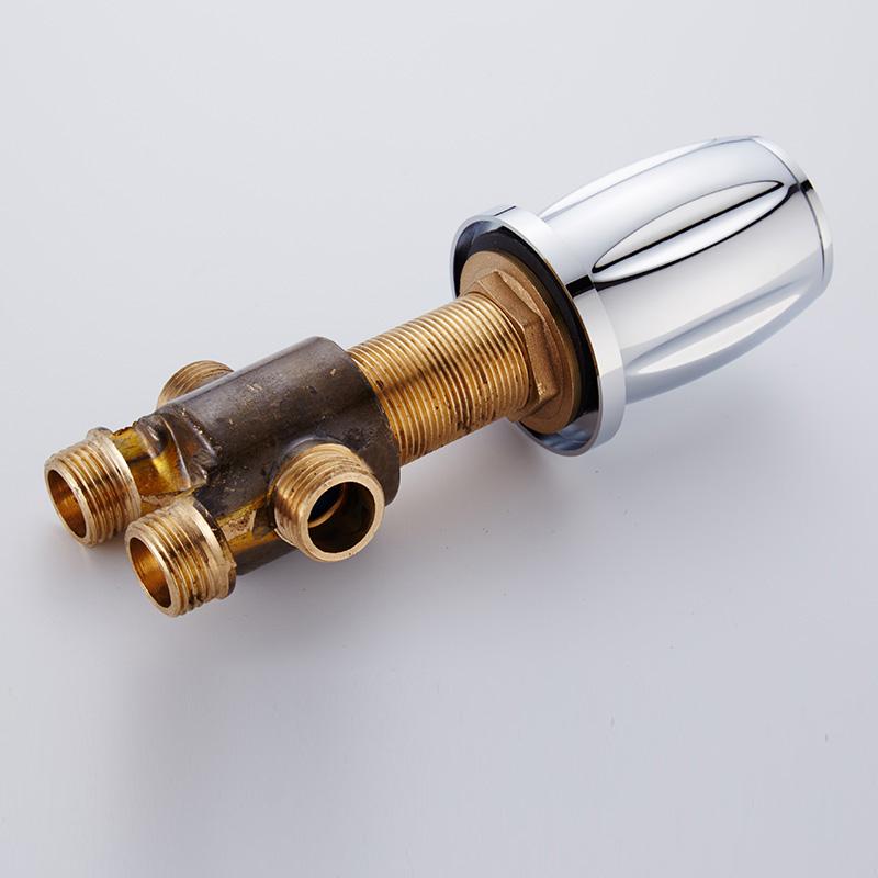 BAKALA Brass Chrome Bathtub Hot and Cold Water Control Valve Faucet Bath Shower Mixer Bathtub 3 Piece Set Switch Valve