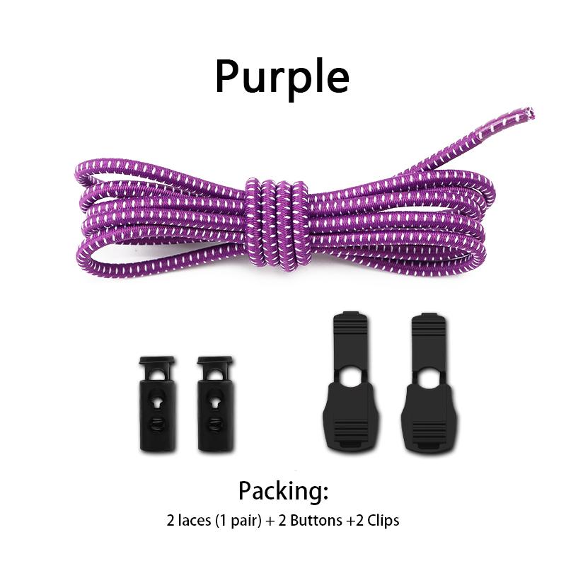 1Pair Elastic Shoe Laces Sneakers Tennis Lock Shoelaces Without Ties Adult Kids Round Shoelace Rubber Bands for Shoes Accesories