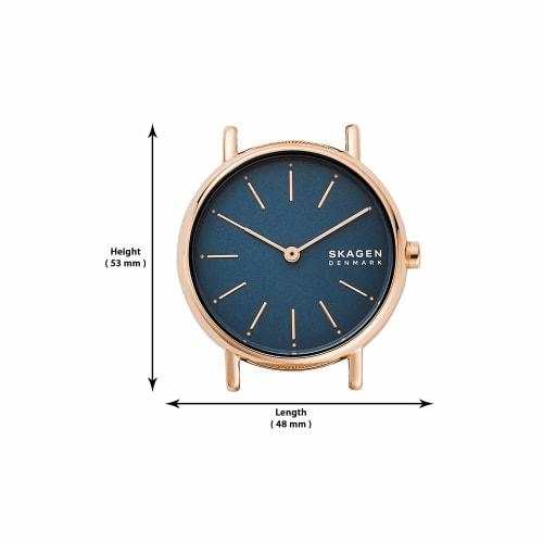 Skagen Women's Watch, Rose Gold/Blue, One Size, Signatur Lille