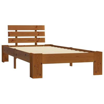 Solid Wood Bed Honey Brown Pine 100 X 200 Cm