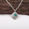 Green Emerald Gemstone Pendant Jewelry, Handmade Gorgeous Silver Pendant , 925 Sterling Silver Jewelry For Wedding Gift