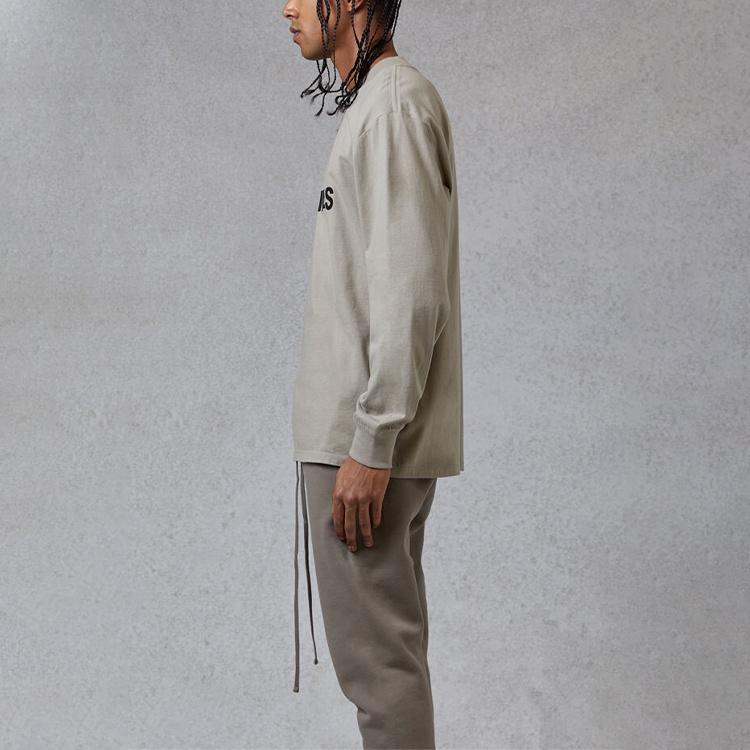 Fear of God Essentials 3D Silicon Applique Long Sleeve T-Shirt 'Beige' Men's FOG-FW20-201