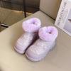 Children Snow Boots Thick Fleece Girls Cotton Shoes Fashion Shiny Warm Shoes New 2024 Winter Kids Ankle Boots Zapatos Niña