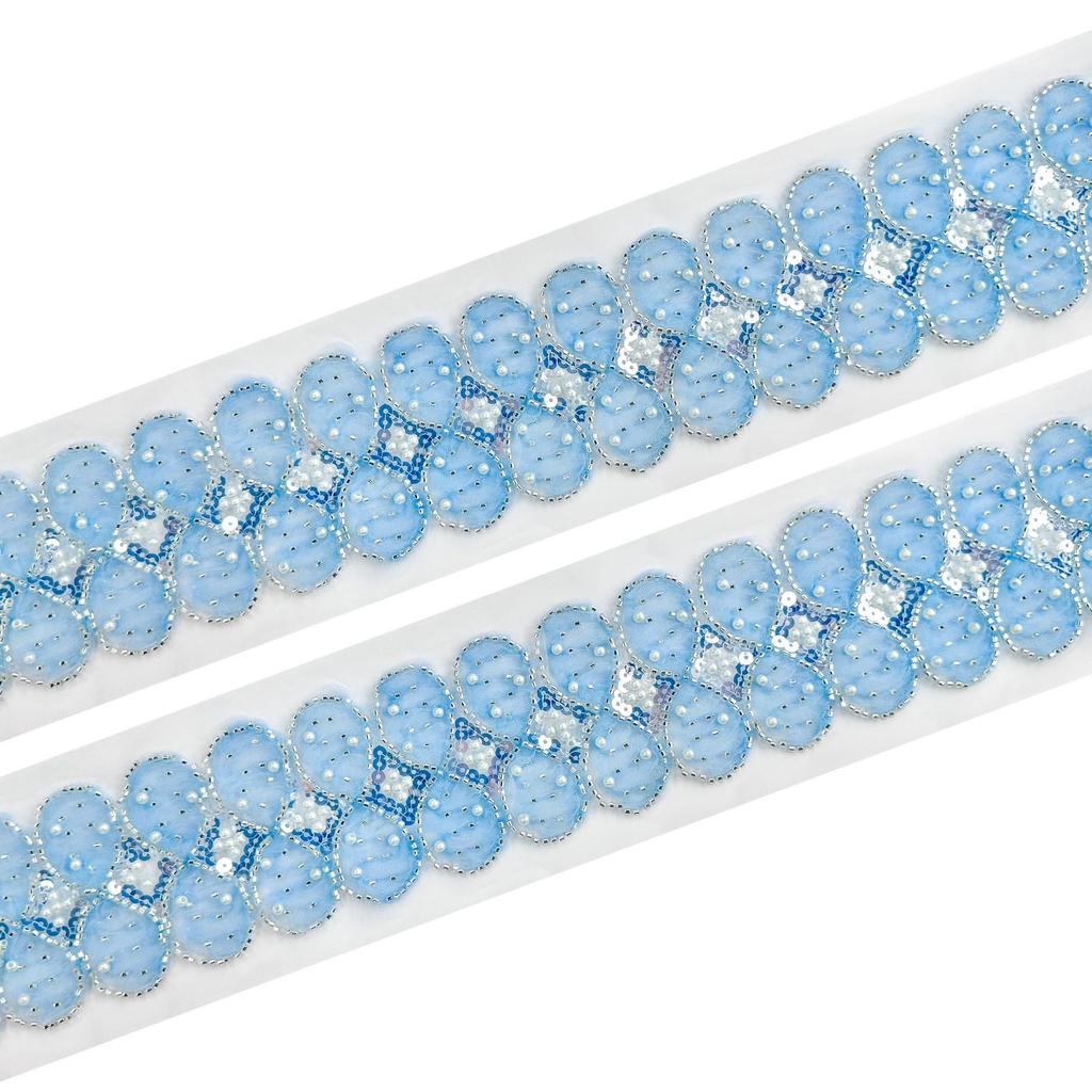 8Cm Ethnic Style Bead Lace Exquisite Mesh Multi-Color Sequins Barcode Clothing Hair Accessories Decorative Lace