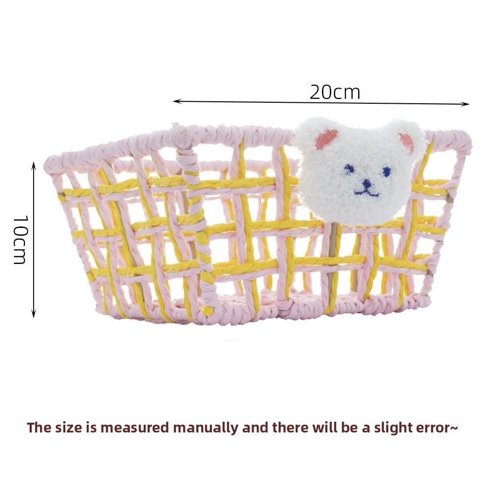 Style Handmade Paper Rope Woven Storage Basket For Jewelry And Snacks Organizer