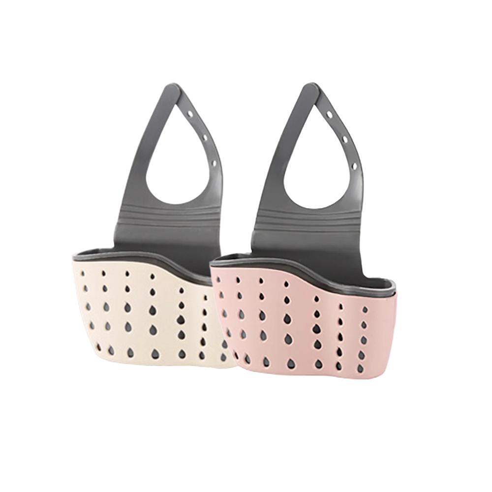 Home Storage Drain Basket Kitchen Sink Holder Adjustable Soap Sponge Shlf Hanging Drain Basket Bag Kitchen Accessories