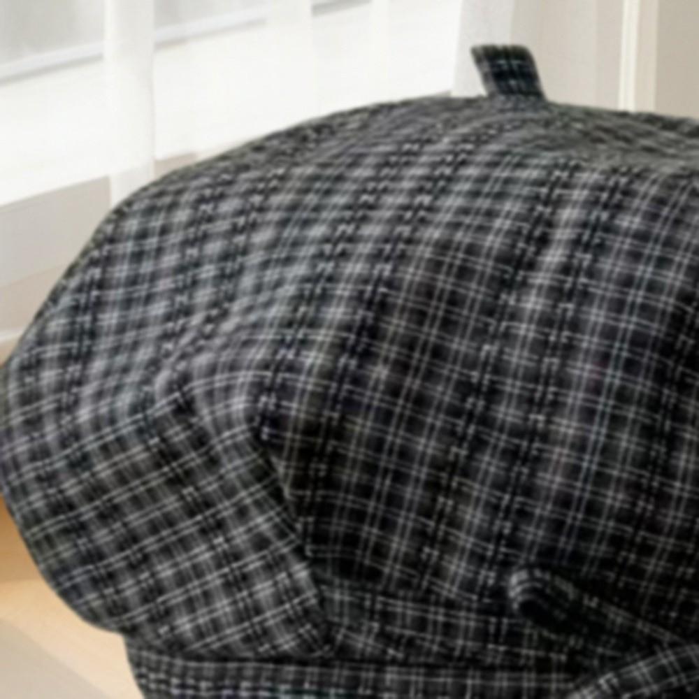 Keep Warm Plaid Beret Hat Korean Style Women Octagonal Cap Kawaii Women Painter Hat  Outdoor