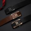 Business and Casual Simple and Versatile Cowhide Belt for Men's New Style Toothless Automatic Buckle Belt for Middle Aged and Young Men's Belt