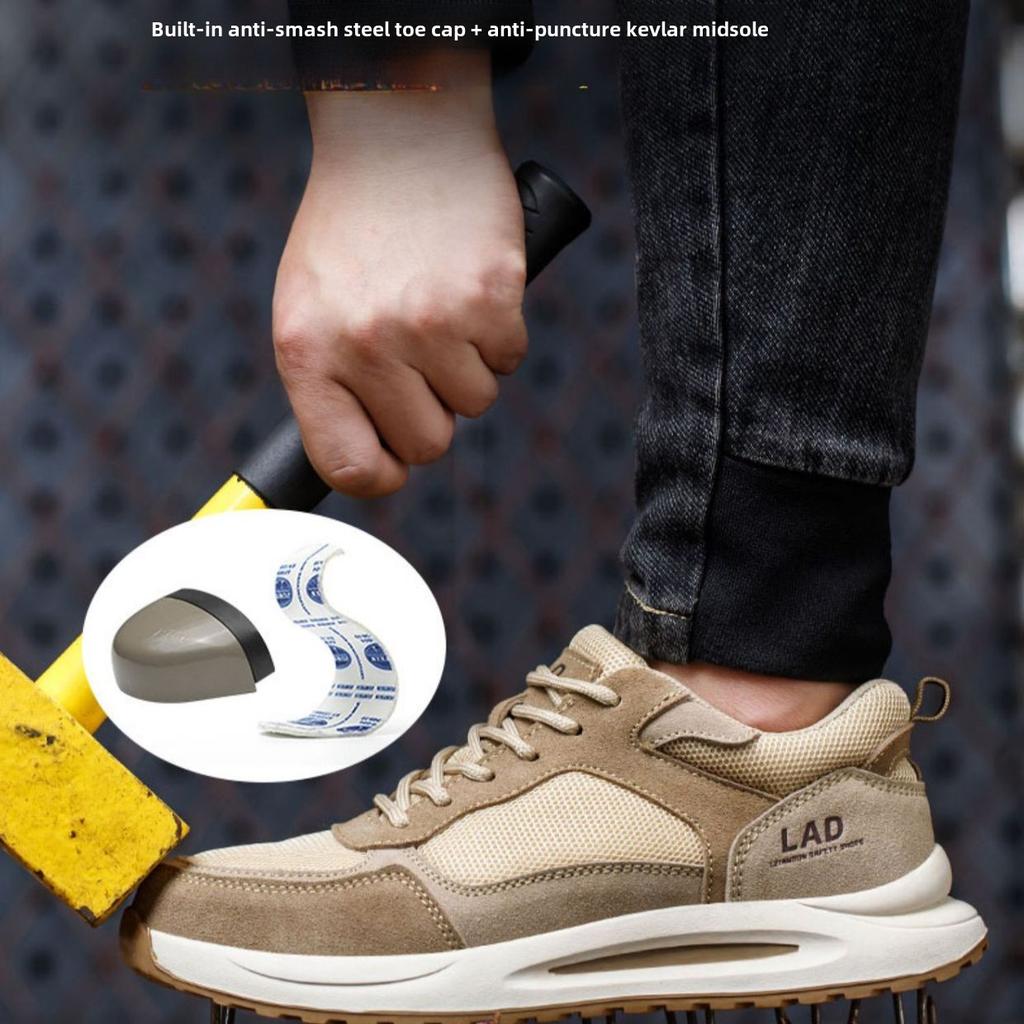 light summer safety shoes for men breathable work shoes odor proof work boots with steel toe cap construction protection shoes