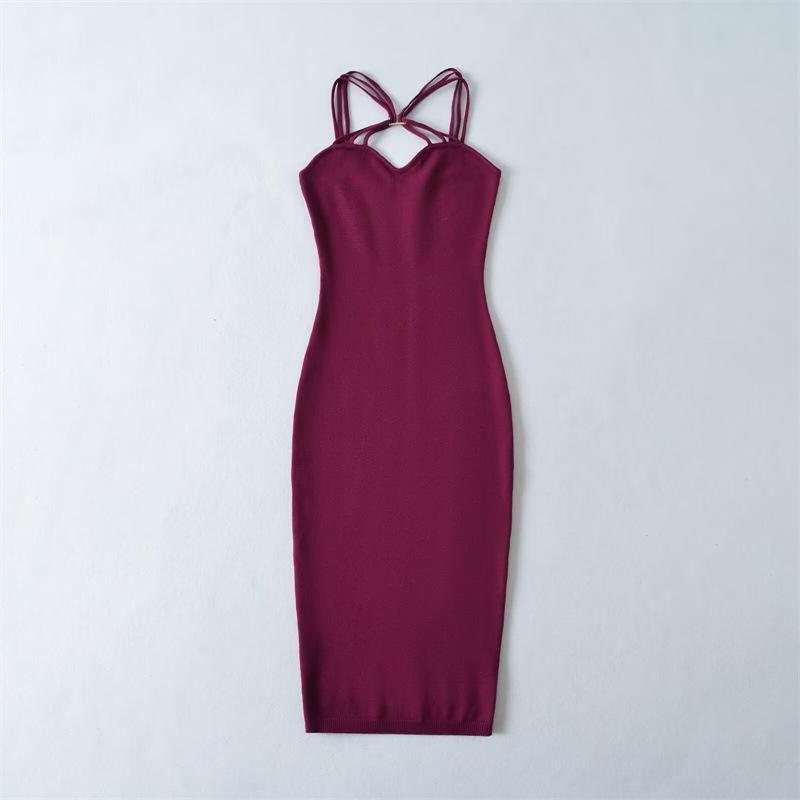 Women's Pure Desire Cross-Strap Knit Dress: Elegant Waist-Cinching, Slimming, Hip-Hugging Short Skirt