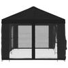 Pavilion with Side Walls 6 X 3 M Black Polyester and Steel