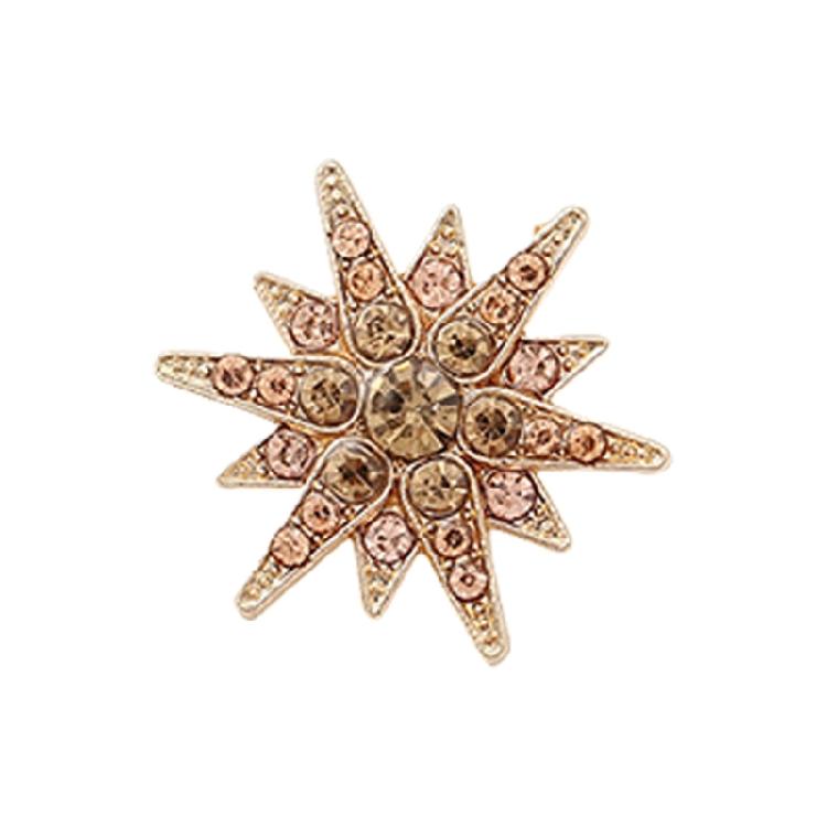 Contemporary Hexagram Brooch For Professional Wardrobe Alloy Metal Accessory Gender Neutral Design Secure Pin Backing