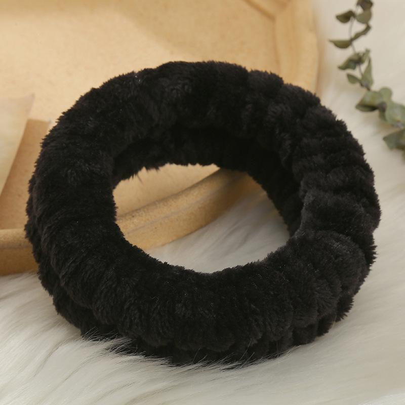 Women's Flannel Spa Headband & Wristband Set, Absorbent Wrist Bands for Face Wash