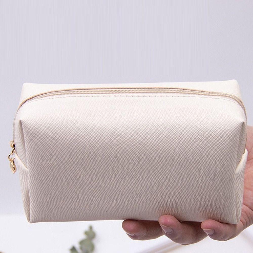 New PU Leather Makeup Bag Large Capacity Zipper Closure Toiletry Bag Waterproof Storage Bag for Women & Men