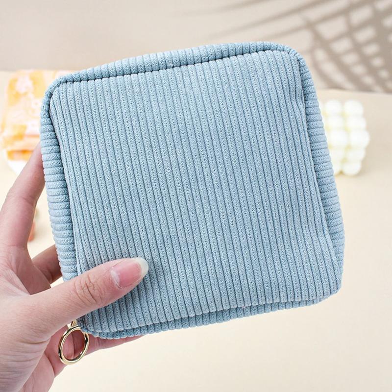 Corduroy Makeup Storage Bag Korean Style Portable Small Multi-layer Makeup Bag Travel Storage Bag