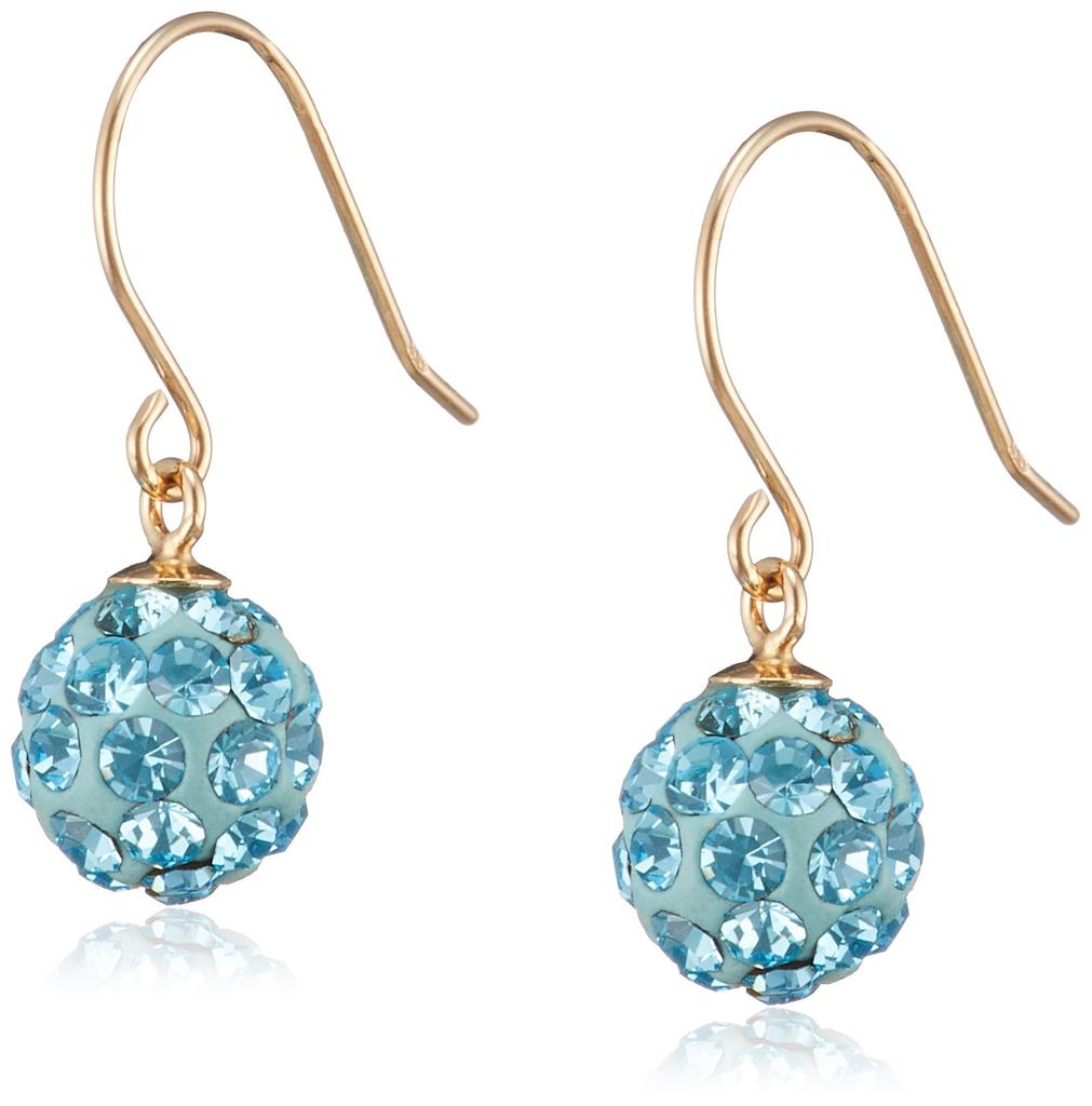 ESTELLE K10 Yellow Gold Rhinestone Earrings (Blue) 0222-2767-0019-0000