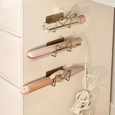 1 pièce Support de rangement pour lisseur à cheveux Support pour éponge d'évier Pour Cuisine Argenté Acier inoxydable Ménager Canal d'eau Rangement pour torchon de vaisselle