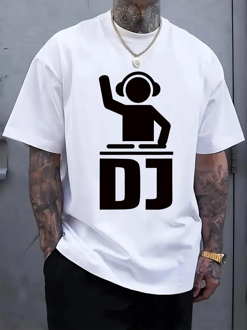 DJ Graphic T-shirt - Casual Crew Neck XL