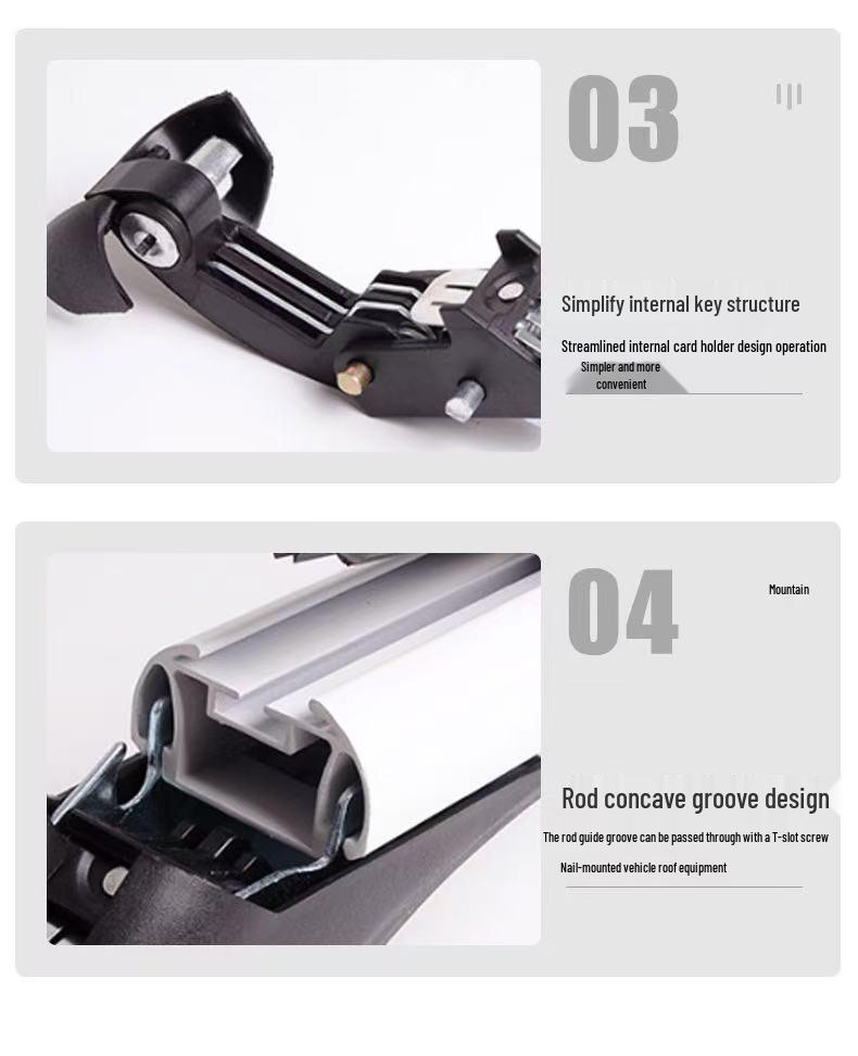 Lockable Aluminum Crossbars for Car Roof Racks and Luggage