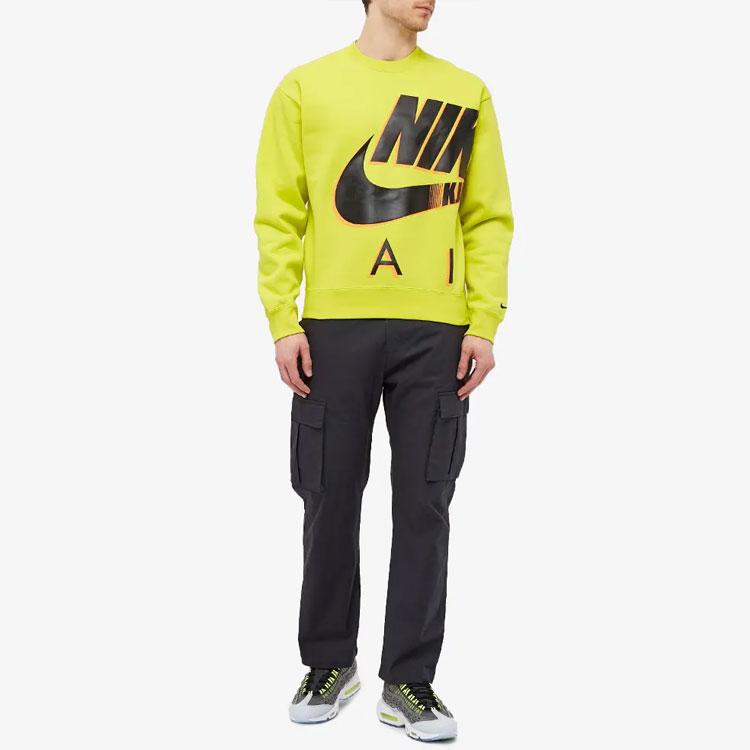 Nike Air X Kim Jones Co-Branded Logo Print Fleece Sweatshirt Men Tops Neon-Green DD0692-344