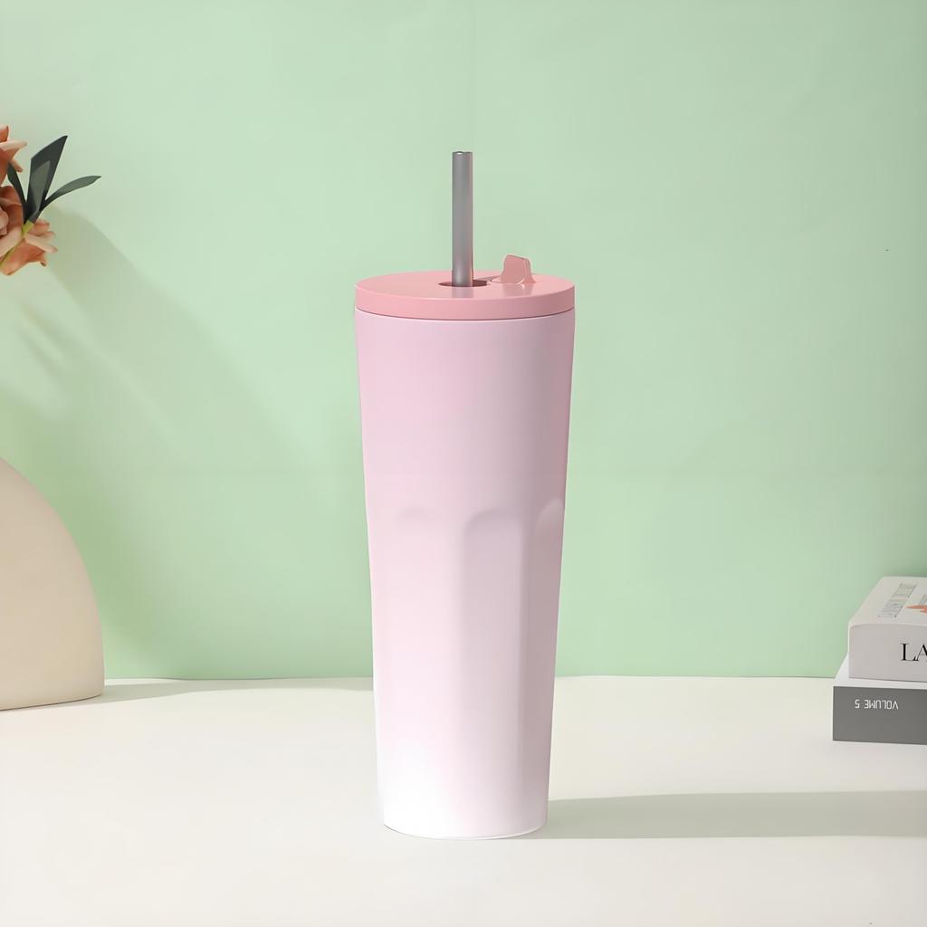 IOLOYU Stainless Steel Tumbler with and Stainless Steel Vacuum Insulated Coffee 700ml Large Stylish Coffee Tumbler with Keeps Drinks Cold for Long