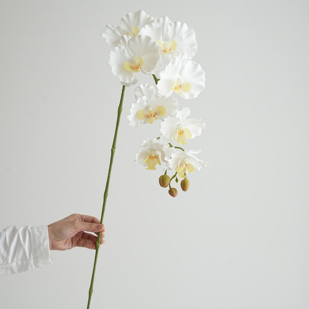 Künstliche Phalaenopsis Orchideenblüten Hochzeit Dekorative Phalaenopsis Realistische Orchidee Lange Stiele 9 Köpfe Heim Indoor Deko
