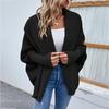 Drizzle 2026 Women's Batwing Sleeve Knitted Cardigan Sweater Solid Color, European & American Style.