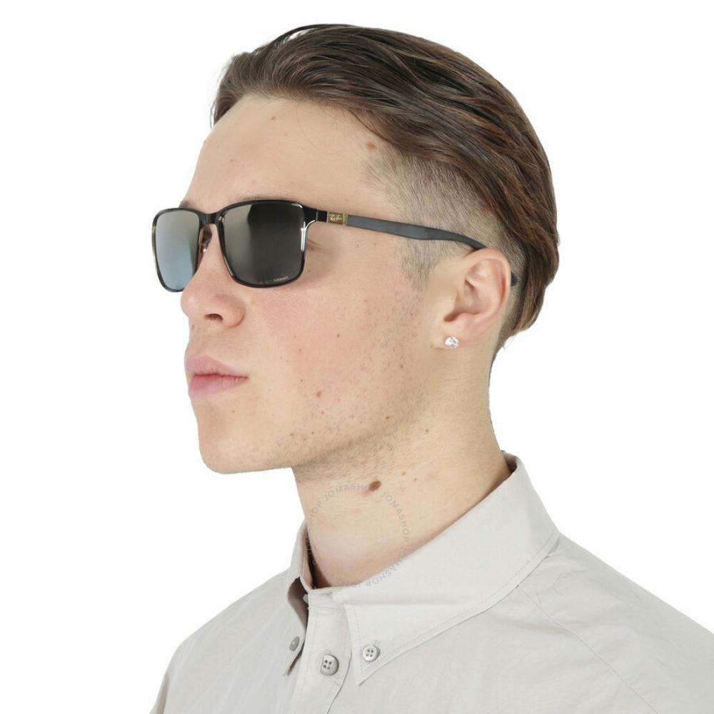 Ray Ban Polarized Blue Gold Chromance Square Unisex Sunglasses Rb3721ch 187 J0 59