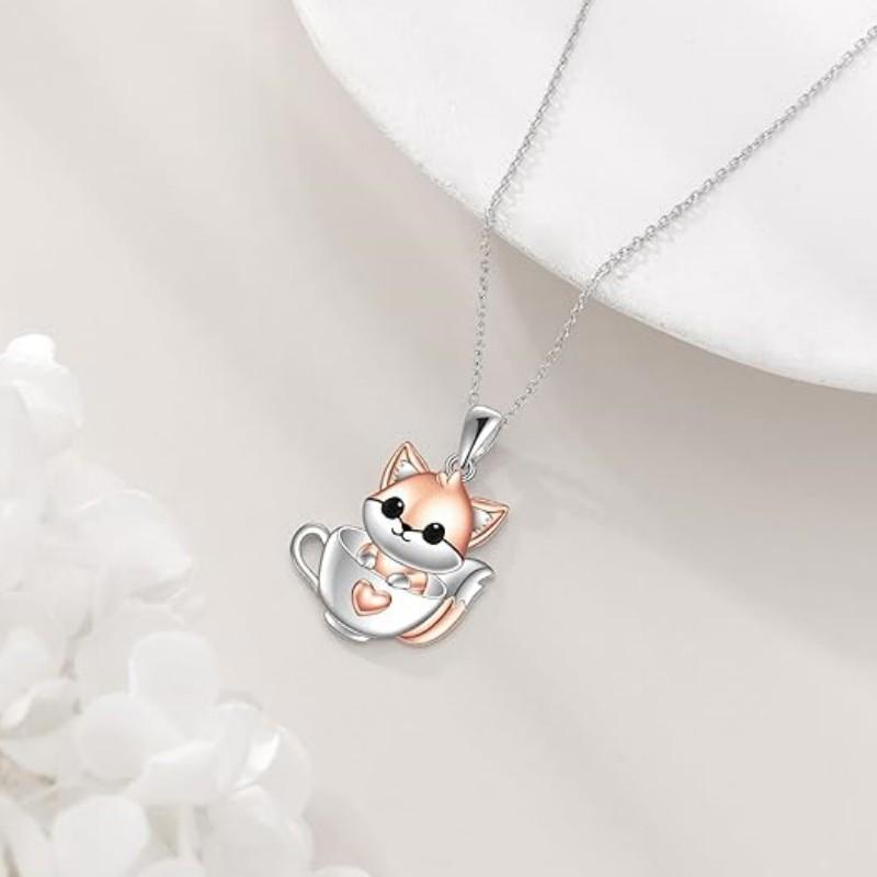 New Fashion Personalized Nature Animal Design Cute Fox Cup Pendant Necklace