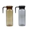 1.1L Large Capacity Ribbed Pitcher With Lid And Handle Transparent Water Jug Drink Storage Pot For Home And Office Use