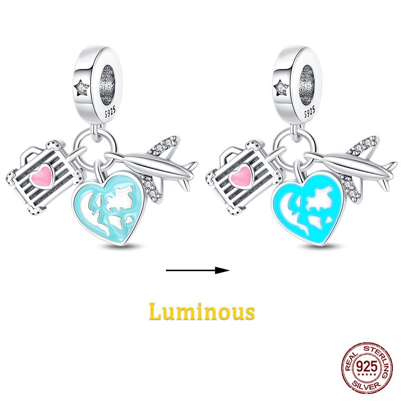 New Copper Glow In The Dark Butterfly Cat Paw Heart Charms Beads Pendant Fit Qikaola Original Bracelets Diy Jewelry