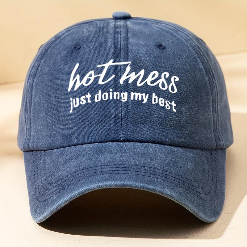 Letter Printed Baseball Cap Classic Washed Old Retro Peaked Cap Outdoor Leisure Sports Breathable Sun Hat