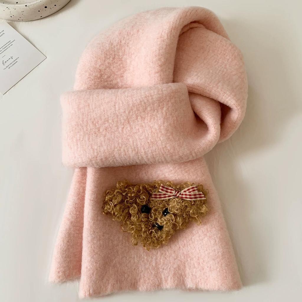 Autumn and winter new cute warm wool hat women's fashion versatile knitted hat scarf outdoor windproof velvet scarf