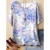 Stylish Simple Versatile Top Short Sleeve Women's Flower Printing Comfortable T-Shirts Women’s