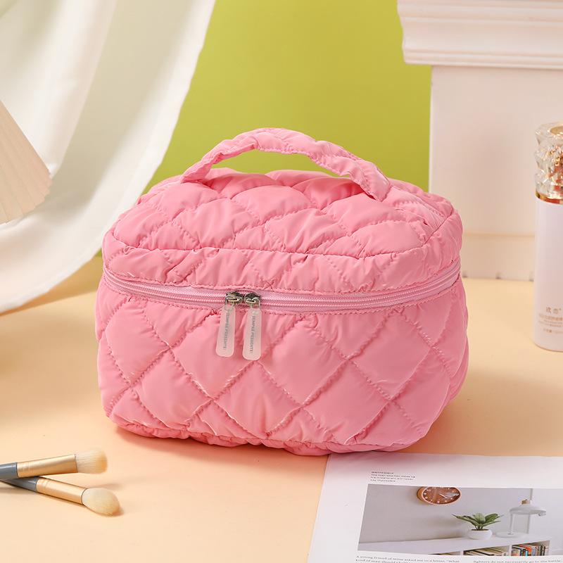 Solid color cosmetic bag three-piece portable high-value toilet bag large-capacity portable waterproof storage bag