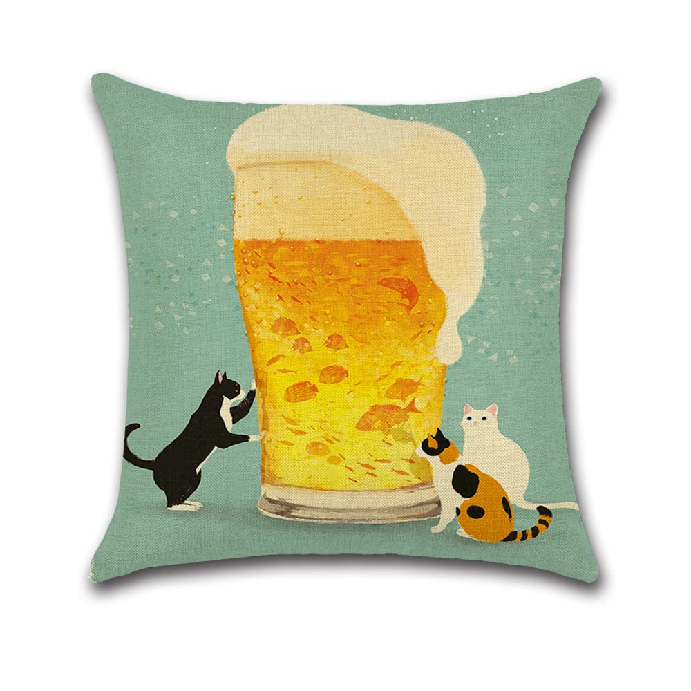 YunJeude Cushion 45cm x Set of Nordic Geometric Different Zipper Home Car All Interior Covers, 45cm, 4, Patterns, Patterns, Linen, Cute, Stylish,