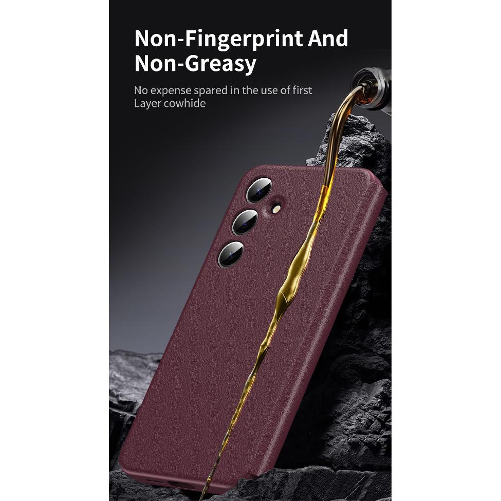 Suitable for Samsung S25Ultra Smart View Window Card Slot Case, S26Ultra Flip-free Answering Phone Case