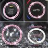 26pcs of Car Interior Cover Steering Wheel Cover License Plate Frame Car Hook Water Coaster One-Button Start Ring Air Outlet Decorative Strip Set