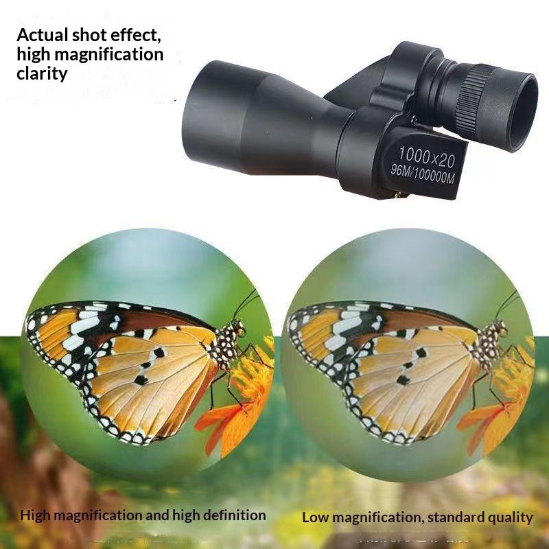 1000X20Mm Mini Pocket Monocular With High Magnification Clear Optics Perfect For Hiking Bird Watching Travel Outdoor Sightseeing