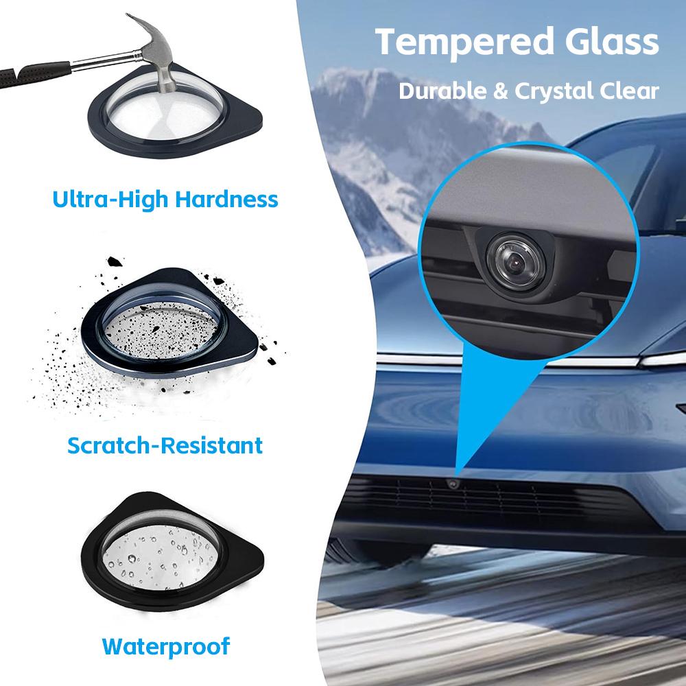 TESY HD Clear Front Camera Protector Cover 9H Tempered Glass for Tesla Model YL Y Juniper Standard Rainproof