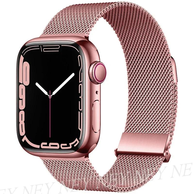Milanese Loop for apple watch band 44mm 40mm 45mm 41mm 42-38-44 mm strap ultra 2 49mm metal bands iwatch series 9 8 7 6 SE 5 4 3