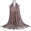 Women Chiffon Prayer Shawl Solid Color Versatile Turban Beach Towel