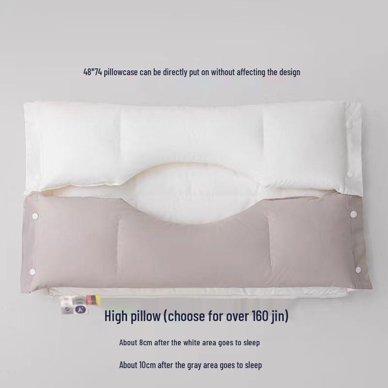 All-Cotton Neck & Ear Protection Pillow for Adults - Soft & Firm Support for Side Sleepers