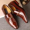 Men's British Business Dress Leather Shoes Men's Breathable Pointed Shiny Leather Korean Version Men's Shoes Leather Shoes