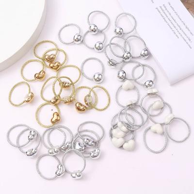 10Pcs Hair Rope Super Elastic Soft Fabric Heart-Shaped Hair Ties Holiday Hair Decorations DIY Hairstyle Accessories