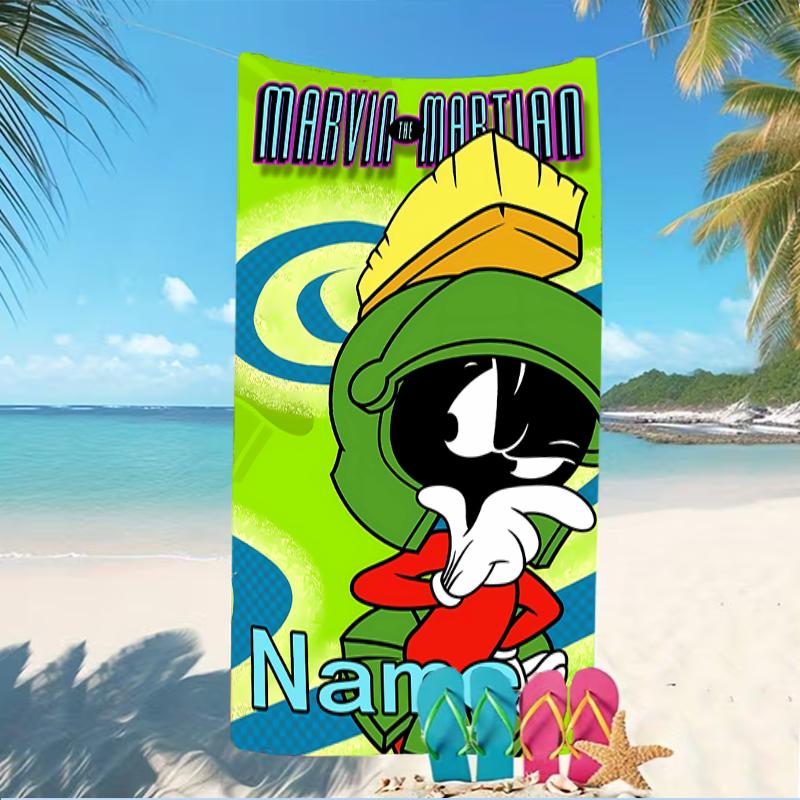 Customizable personalized beach towels Marvin the Martian themed designs.Suitable for the beach, yoga, sports;ideal as beach accessories