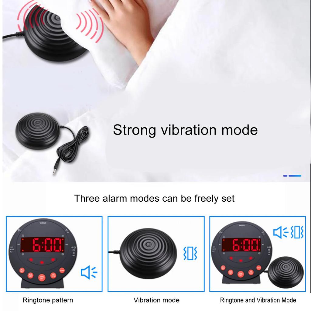 Alarm Clock Super Shaker Clock Alarm Clock 110 Decibels Red Flashing Light Super Shaker Extra  Alarm Clock for Student Elder