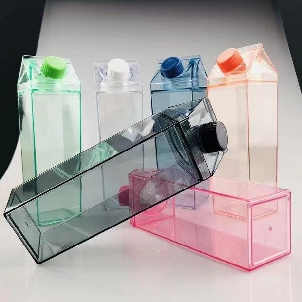 500/1000ml Portable Large Capacity Juice Tea Cup Transparent Milk Bottle Ins Water-Bottle Outdoor Drinking Jug Plastic Bottle
